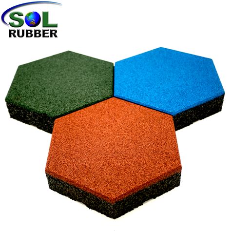 SOL RUBBER Outdoor Safety Playground Garden Rubber Floor Tiles Mat Fine