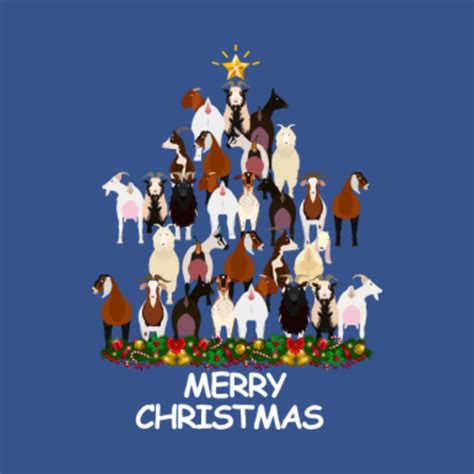 Goat Shirt Goats Christmas Tree Shirt Merry Christmas - Goat - T-Shirt ...