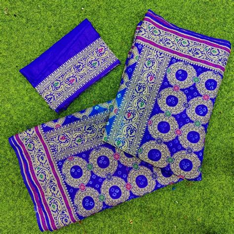 Pure Banarasi Bandhej Meenakari Sarees Br Kc बनरस सड