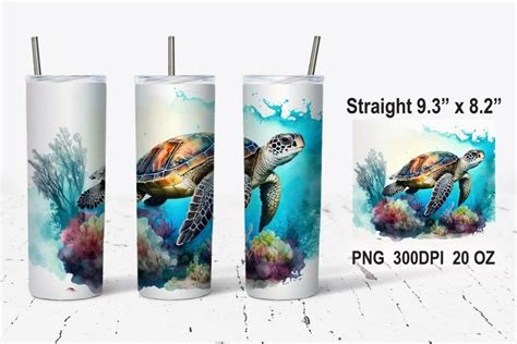 Sea Turtle Tumbler Wrap Sea Turtle Sublimation Tumbler Wrap