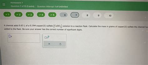 Solved A Chemist Adds L Of A M Copper Ii Sulfate Chegg