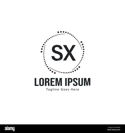 Initial Sx Logo Template With Modern Frame Minimalist Sx Letter Logo