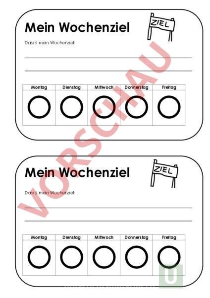 Arbeitsblatt Wochenziel Administration Methodik Lehr Und Lernformen