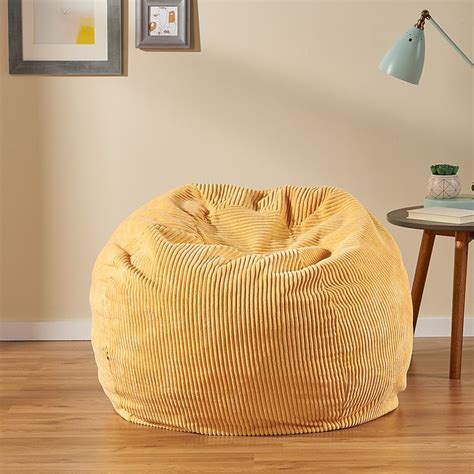 Best Buy Noble House Kenli Corduroy Bean Bag Mustard Yellow 312339 Corduroy Bean Bag Bean