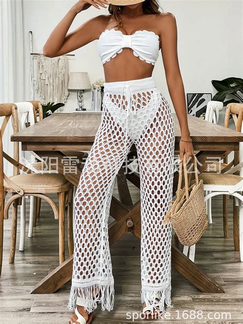 Churchf Solid Color Thoracic Split Swimsuit Women 2025 New Low Waisted Lace Bikini Three Piece