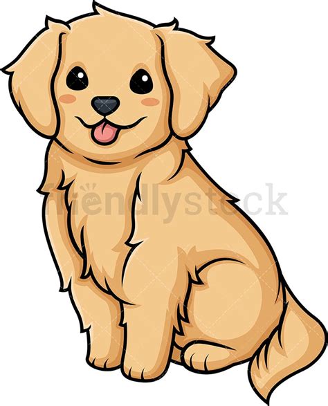 Kawaii Golden Retriever Clipart Cartoon Vector Friendlystock Ph