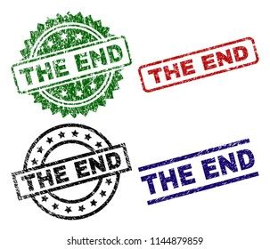 End Seal Prints Corroded Style Black Stock Vector Royalty Free