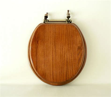 Vintage Solid Wood Round Toilet Seat by Etsplace on Etsy