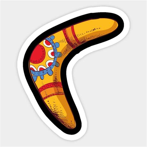 Vintage Australian Boomerang Australia Culture Boomerang Sticker In