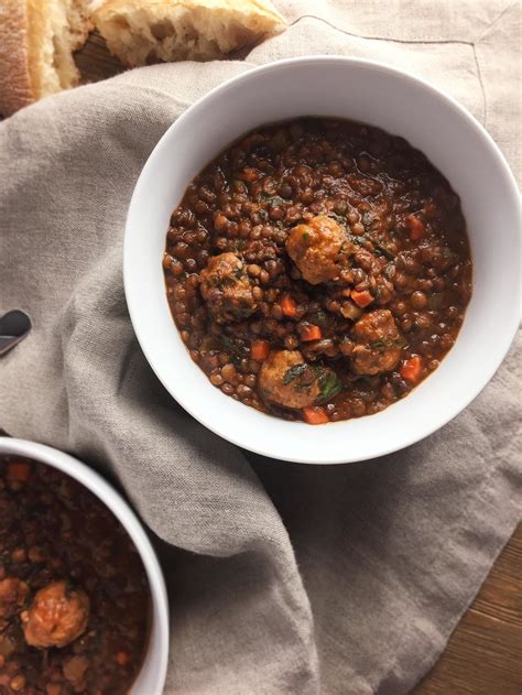 New Years Lentil Soup With Sausage Meatballs Whipsmart Kitchen