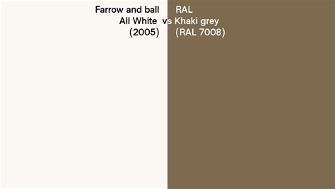 Farrow And Ball All White 2005 Vs Ral Khaki Grey Ral 7008 Side By