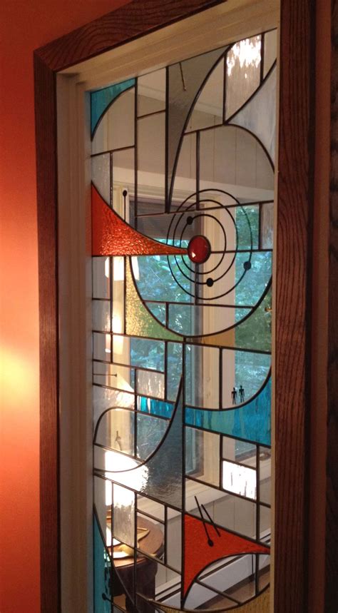 Mid Century Modern Stained Glass Window Custom Design Modern Stained Glass Stained Glass