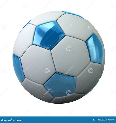 Blue And White Soccer Ball 3d Illustration Stock Illustration