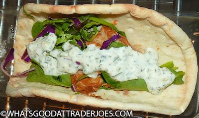 What S Good At Trader Joe S Trader Joe S Shawarma Chicken Flatbread Wrap