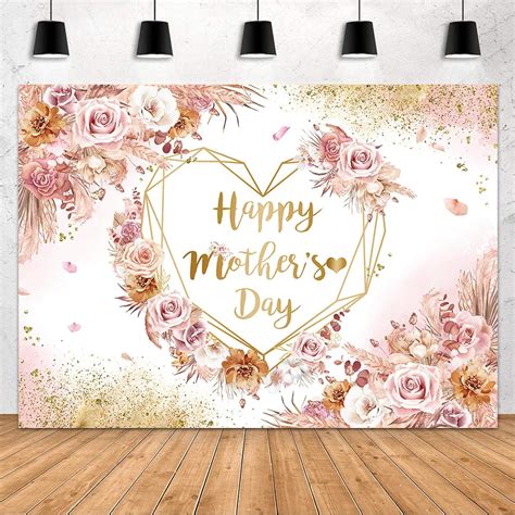 Amazon MEHOFOND 8x6ft Happy Mother S Day Backdrop Boho Love Heart