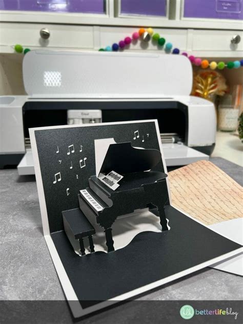 Easy Piano Pop Up Card With Cricut Or Silhouette Better Life Blog