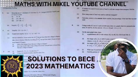 Detailed Solutions To Bece Mathematics Questions Youtube