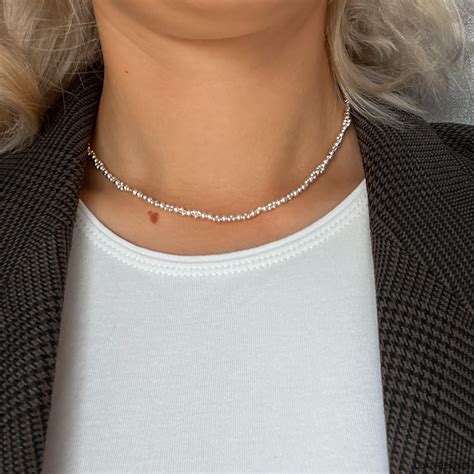 Srebrny Choker Naszyjnik Bubble Pakamera Pl