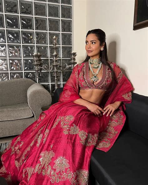 Esha Gupta Paints A Picture Of Elegance In Gorgeous Lehengas And Sarees