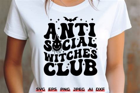 Antisocial Witches Club Retro Groovy Svg Graphic By Juiceboxy