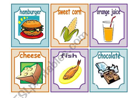 Food 24 Flashcards Esl Worksheet By Roalmeida