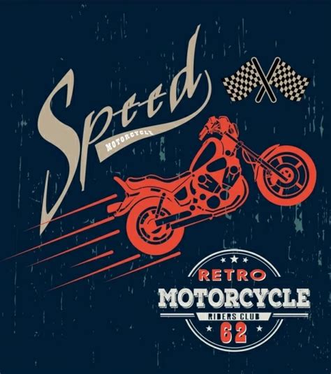 Motorcycle retro posters creative vector graphics Vectors graphic art ...