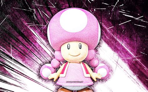 Toadette Cartoon Girl Purple Neon Lights Super Mario Creative Super