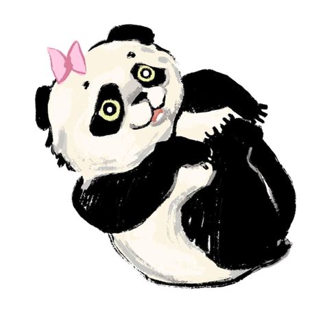 Urso Panda Na Ilustra O Vetorial De Fundo Branco Isolado Vetor Premium