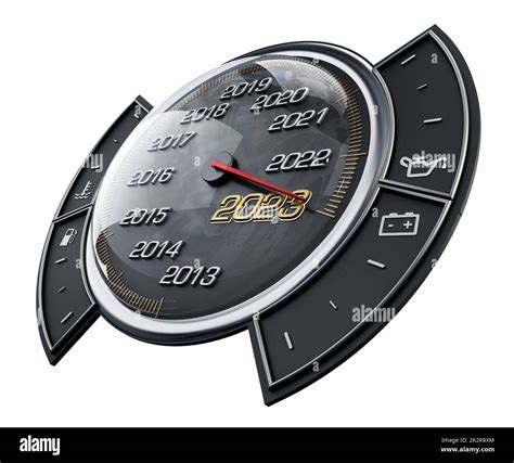 Speedometer Needle Pointing The Year D Illustration Stock Photo