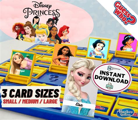 Disney Princess Guess Who Game Cards Printable Game Pieces | Etsy