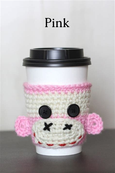 Sock Monkey Cup Cozy Cup Cozy Crochet Cup Cozy Crochet Cozy