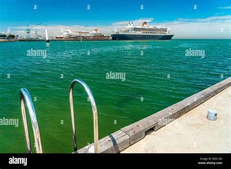 Melbourne Australia Queen Mary 2 Cruise Liner Docked At Port