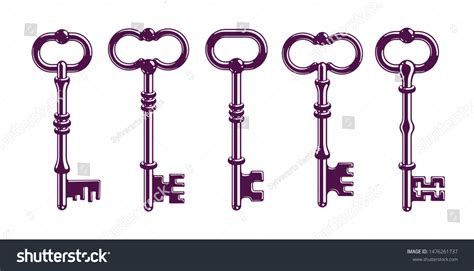 Vintage Keys Vector Logos Icons Set Stock Vector Royalty Free