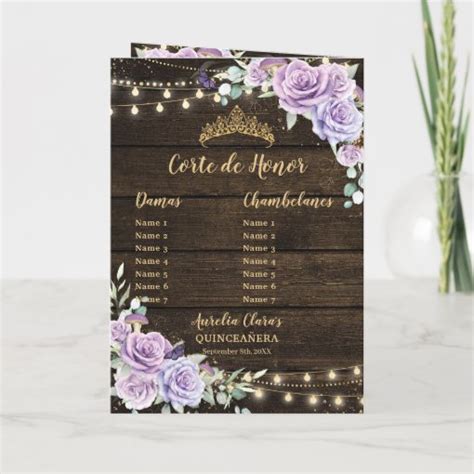 Purple Lilac Floral Enchanted Forest Quinceañera Program Zazzle