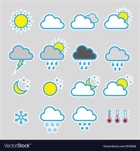 Weather Icons Set Royalty Free Vector Image Vectorstock