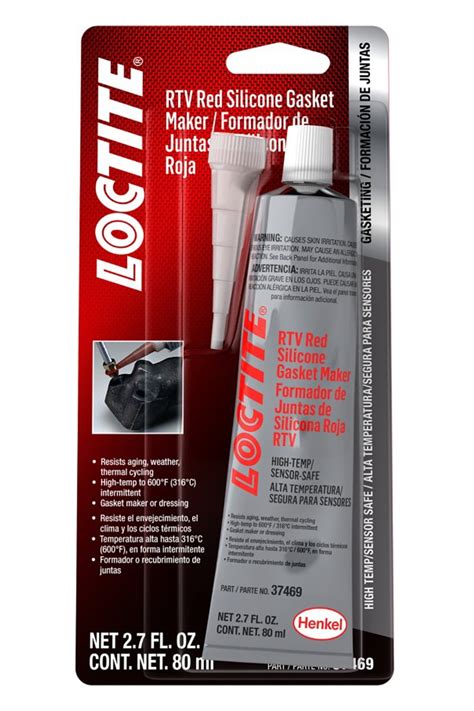 Loctite 37469 Red Hi Temp Sensor Safe Rtv Silicone Tube 80 Milliliter