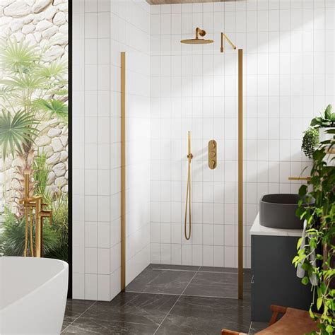 Hudson Reed 900mm Outer Framed Wetroom Screen With Support Bar