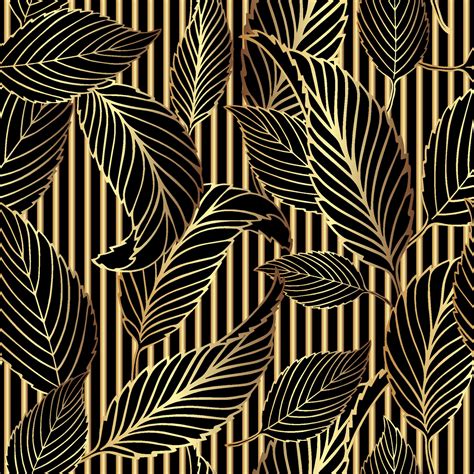 Art Deco Vintage Seamless Pattern With Mix Of Golden Stripes And Linear