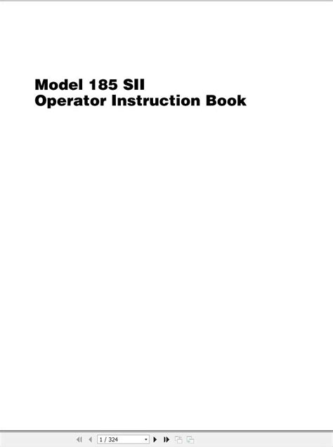 Massey Ferguson Square Baler 185SII Operator Manual 700721671C Auto