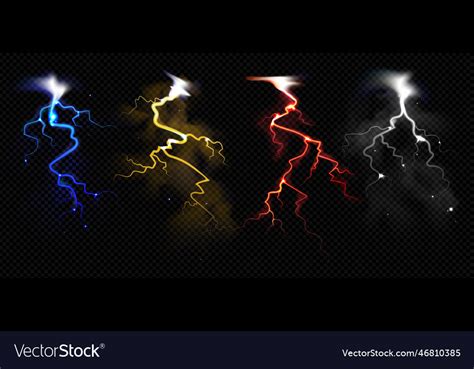 Thunderstorm Transparent Set Royalty Free Vector Image