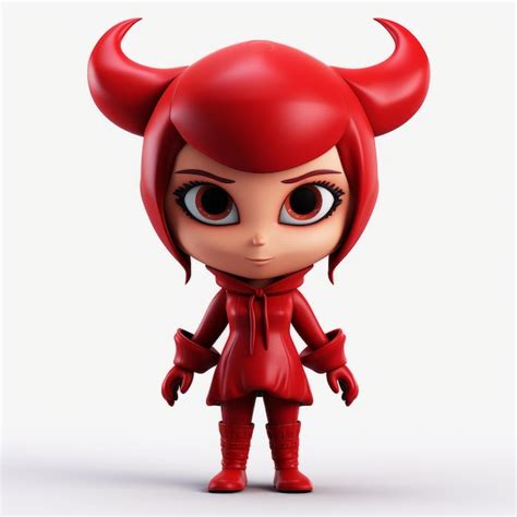 Premium Photo Eyecatching Red Doll 3d Model With Iconic Pop Culture