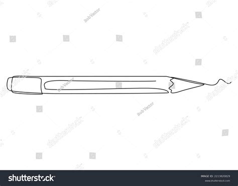 One Continuous Line Drawing Pencil Thin Stock Vector (Royalty Free) 2213820829 | Shutterstock