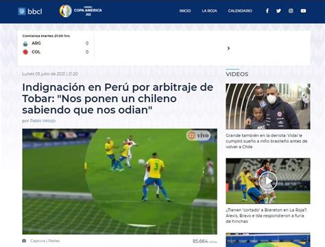 Selección Peruana Reacción De La Prensa Chilena Tras Queja De Perú Al árbitro Roberto Tobar En