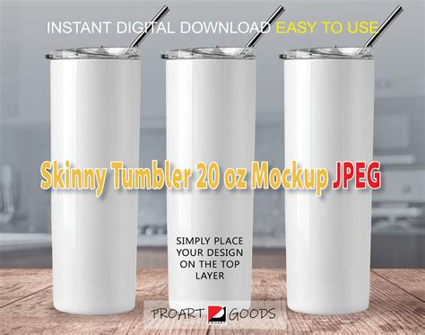 White 20 Oz Skinny Tumblers Mockup PHOTO Skinny Tall Tumbler Etsy UK