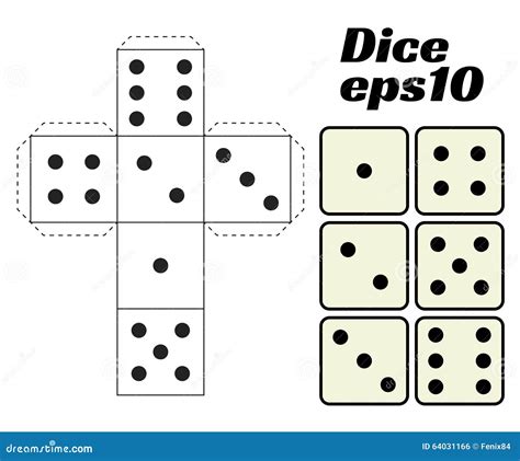 Dice Set Printable Template Stock Vector Image 64031166