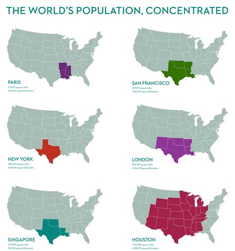 The World's Population, Concentrated - Vivid Maps