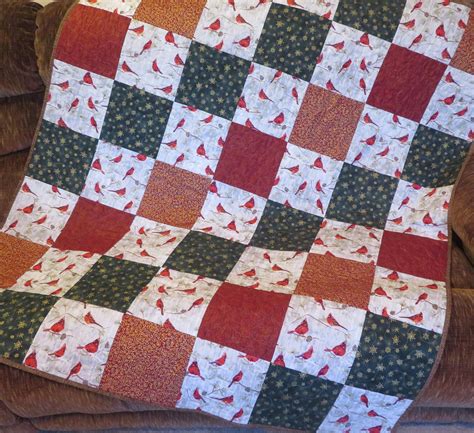 Cardinal Patchwork Quilt Cardinal Quilt Etsy Quilts Patchwork