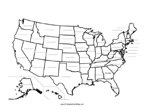 Map Of The United States That You Can Fill In - Printable Map