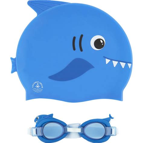 Swimming Cap And Goggles Set Finn The Shark Each Woolworths