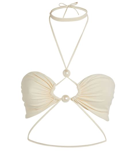 Womens Magda Butrym Ivory Cut Out Bikini Top Harrods Uk